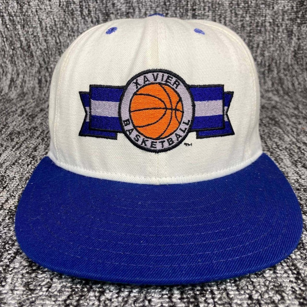Classic Sportswear Xavier Basketball Hat Mens OS White Blue Snapback Vintage Cap